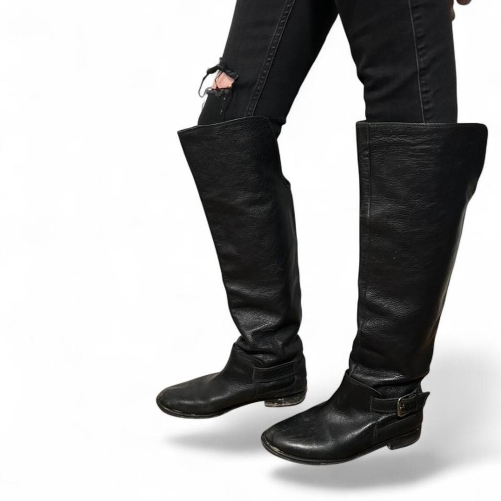 Women's black leather riding boots by Madewell size 8.5 (acc 1)